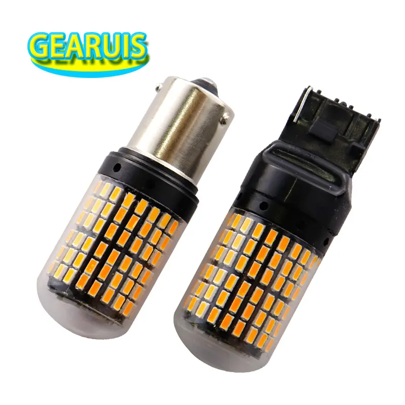 Lampu Sinyal Belok Belakang, Tidak Ada Hyper Flash 18W PY21W Bail15s 1156 BA15S T20 7440 144 SMD 3014 LED 1,5a Otomatis Mundur Cadangan Berhenti Lampu