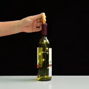 2020 热销 Led 电池操作瓶软木酒塞铜丝灯串葡萄酒瓶透明花瓶鱼坦克