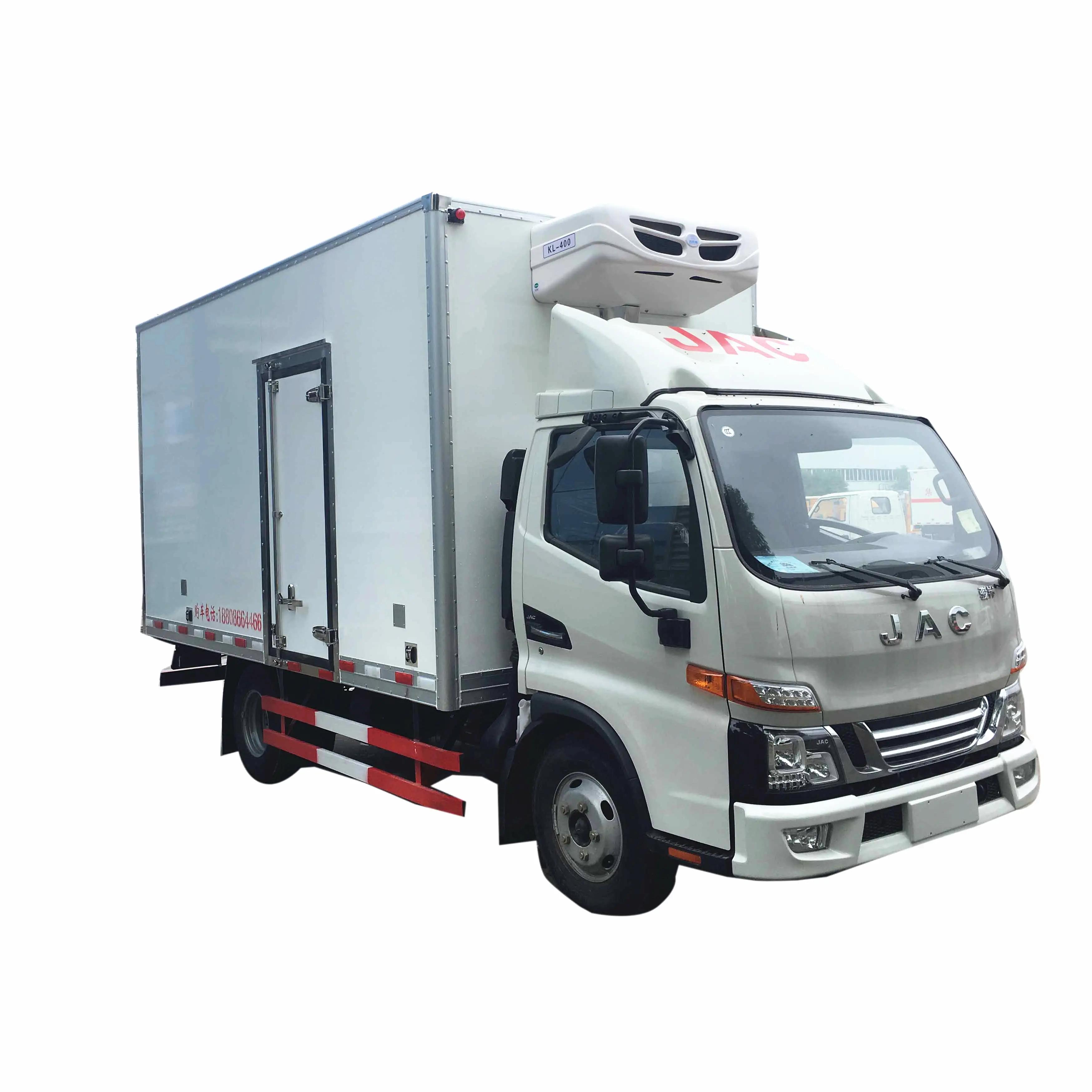 Jac caminhão reefer de refrigerador, transporte de carne peixe 5 toneladas