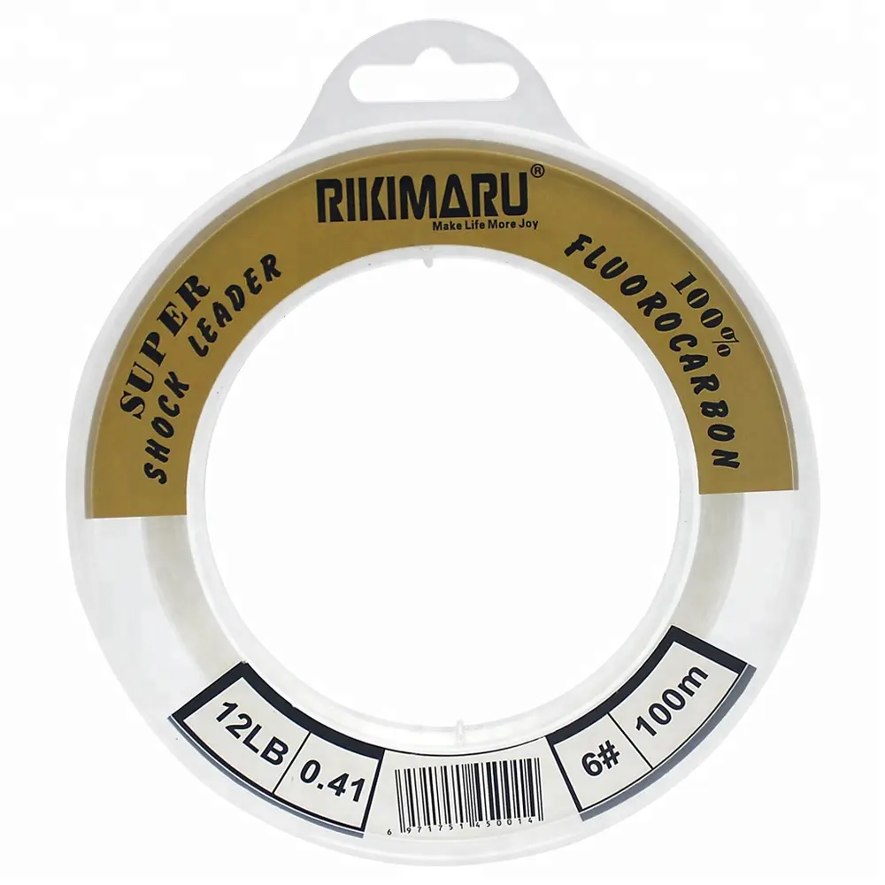 Rikimaru 100% Fluorocarbon 50m and 100m Japanese Clear Fluorocarbon Fishing Line 10LB TO 150LB Angling Shock Leader For Sea Bass