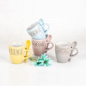 Taza de café de cerámica de 16oz, taza de café de 360 grados, con impresión a color, forma recta, gran mango en C - Product Image 2