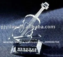 de cristal elegante violín favor guita de cristal puede el diseño del cliente con el logotipo personalizado