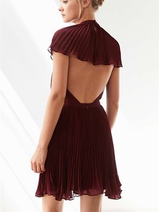 Gaun Desain Terbaru Gambar Gaun Rok Pendek Seks Perempuan Backless Potongan Lipit Gaun HSD2778 - Product Image 3