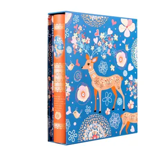 26*22.5cm 3 Designs Album Photo 50 Sheets with 200 Pockets Sika Deer Photo Album Plastic Sheet Large Photo Album Wedding