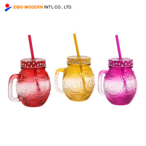 Tùy chỉnh thực hiện thủy tinh dập nổi Mason Jar với uống Dispenser nắp và rơm Bán Buôn Đồ uống phụ kiện - Product Image 5