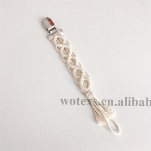 BP005 Sano <span class=keywords><strong>e</strong></span> Sicuro Fatti A Mano In Tessuto di Cotone Del Bambino Catena Ciuccio Eco-Friendly Boho Macrame ciuccio Clip - Product Image 5