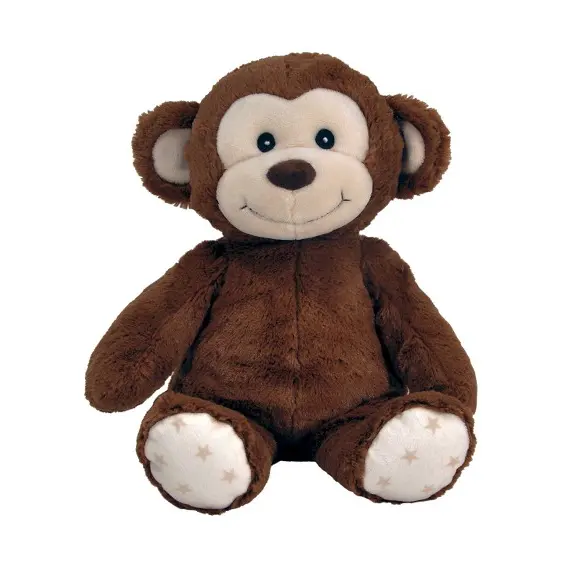 Morbido sorriso seduto scimmia peluche giocattolo per bambini lenire il sonno ripieno scimmia design giocattolo nome fai da te per i regali