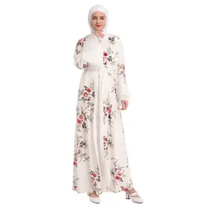 Printing 2019 New Fashion Pakistan Abaya White Burqa Designs For Women Baseball Cardigan Muslim Wedding Gift