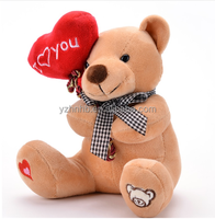 Ours en peluche personnalisé pour la Saint-Valentin, 18 cm, super doux, doublure en maille, jouet en peluche anti-stress, cadeau, animaux en peluche