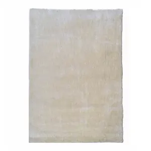Polyester Ivory White Low Pile <strong>Cheap</strong> Plain Shaggy <strong>Rug</strong> for Living Room - Product Image 1