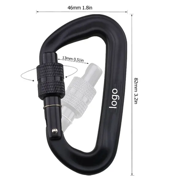 12KN Carabiner Klip Karabiner Aloi Aluminium Tugas Berat D-ring Klip Kait Alat Carabiner Pembawa