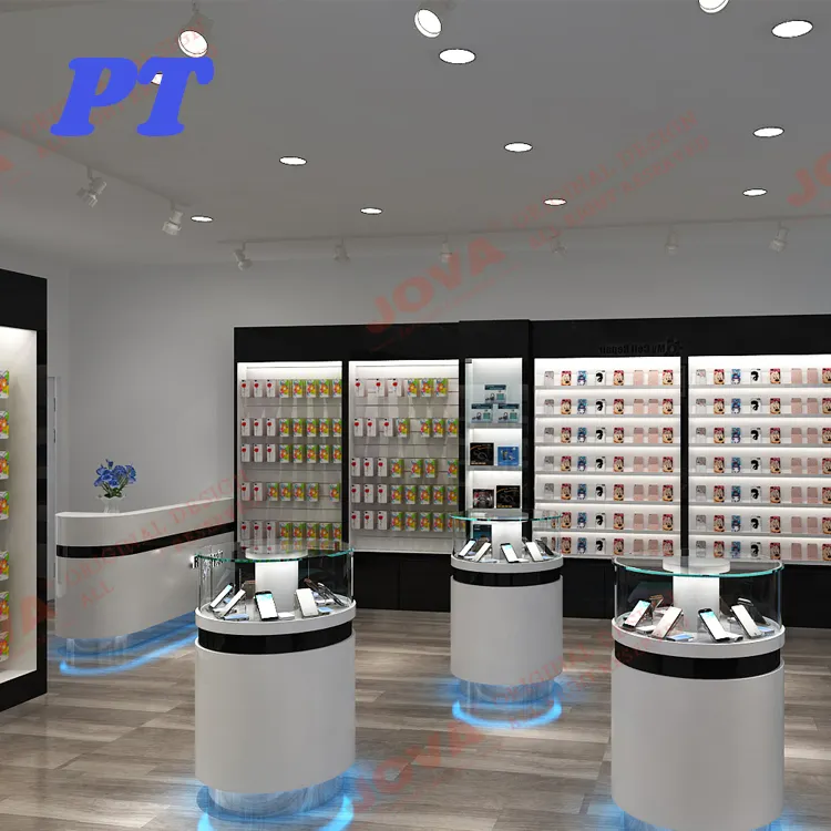 Online Großhandel Shop Möbel China Elektronik Moderne Zähler Handy Shop Interior Design