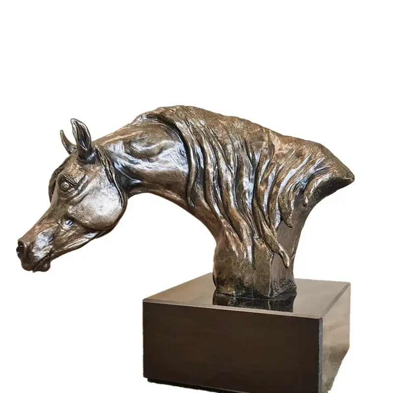 Piccolo cavallo del busto statua di bronzo trofeo premio di scultura