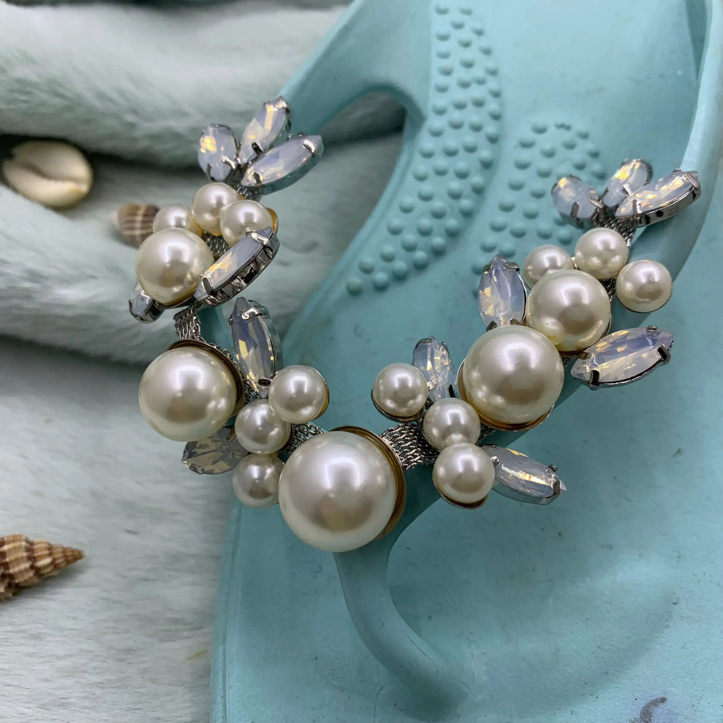 Perle dekoration schuhe charme oder pedanten für sandale flip flop