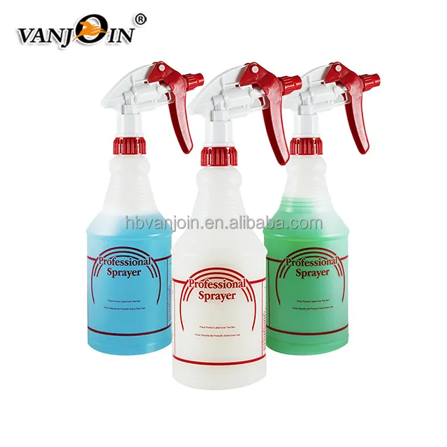 Custom Logo 16oz 24oz 32oz PE Plastic Trigger Spray Water Cleaning Bottle with Adjustable Nozzle