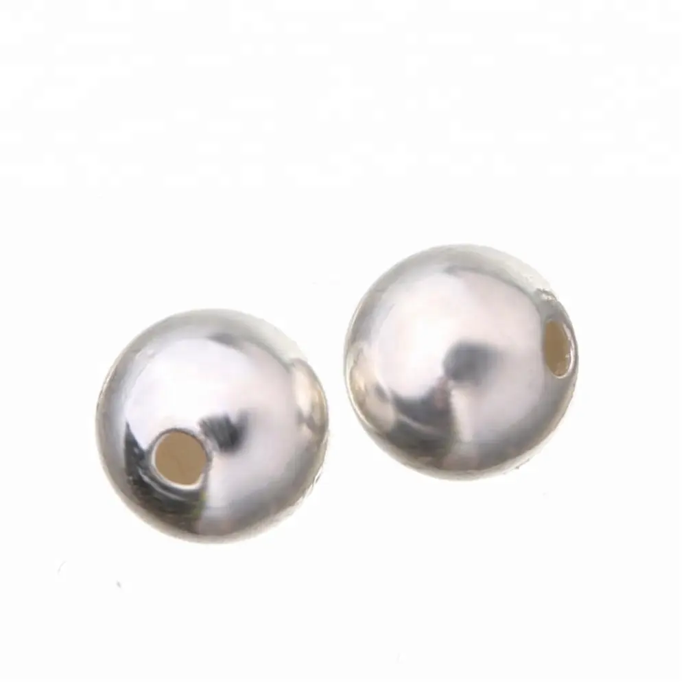 Fashion jewelry accessories rhodium plated 925 custom sterling silver bead for making bracelets findings