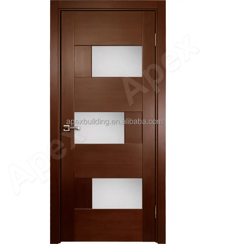 teak wood door design wooden door with glass panel interior flat door slab waterproof bathroom