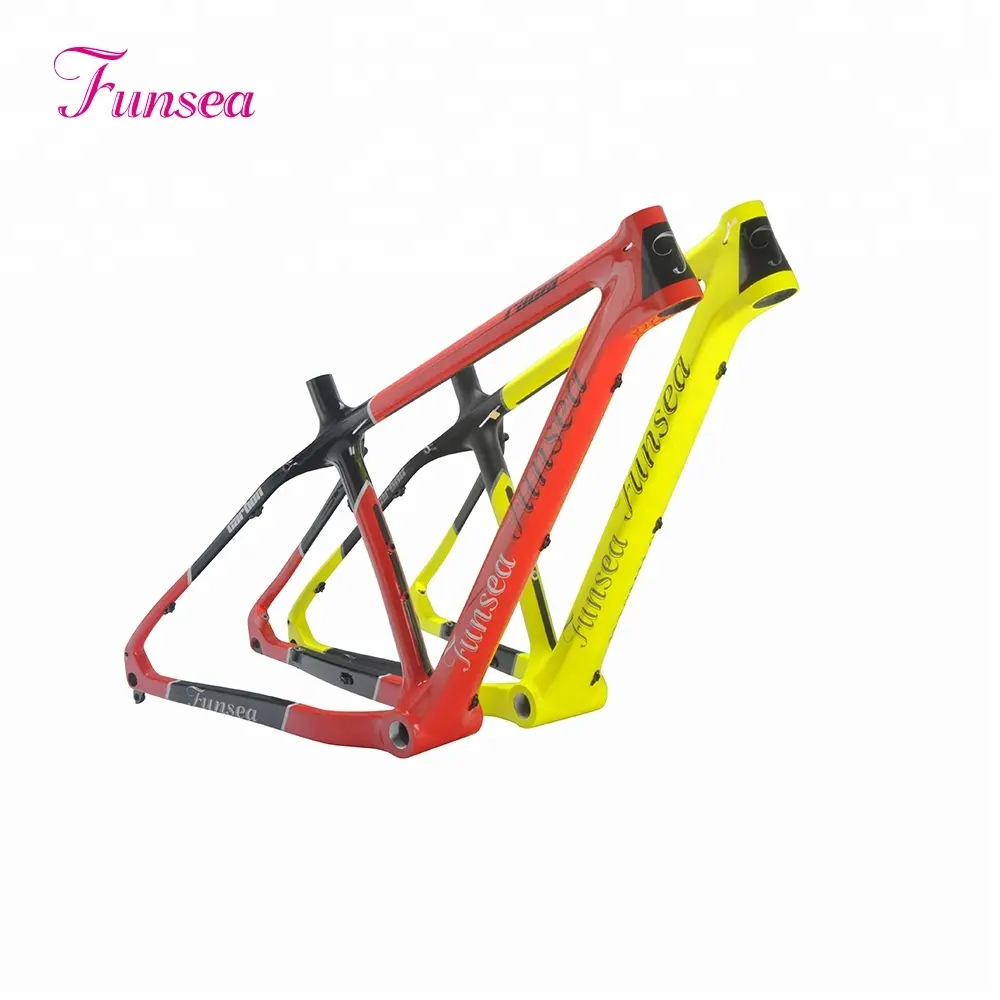 Funsea manufacturer professional custom Painting/decal 16/18 inch T700 chinese snow fatbike bicycle frame carbon fat bike frame