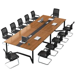 Mobili per ufficio Scrivania In Legno Rettangolare 10-seater Discussione Conferenze Sala Riunioni Tavolo con Sedie