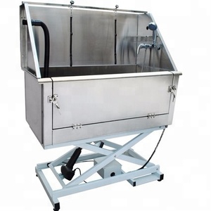 बिजली लिफ्ट व्यावसायिक पालतू कुत्ता स्टेनलेस स्टील स्नान टब H-105E - Product Image 1