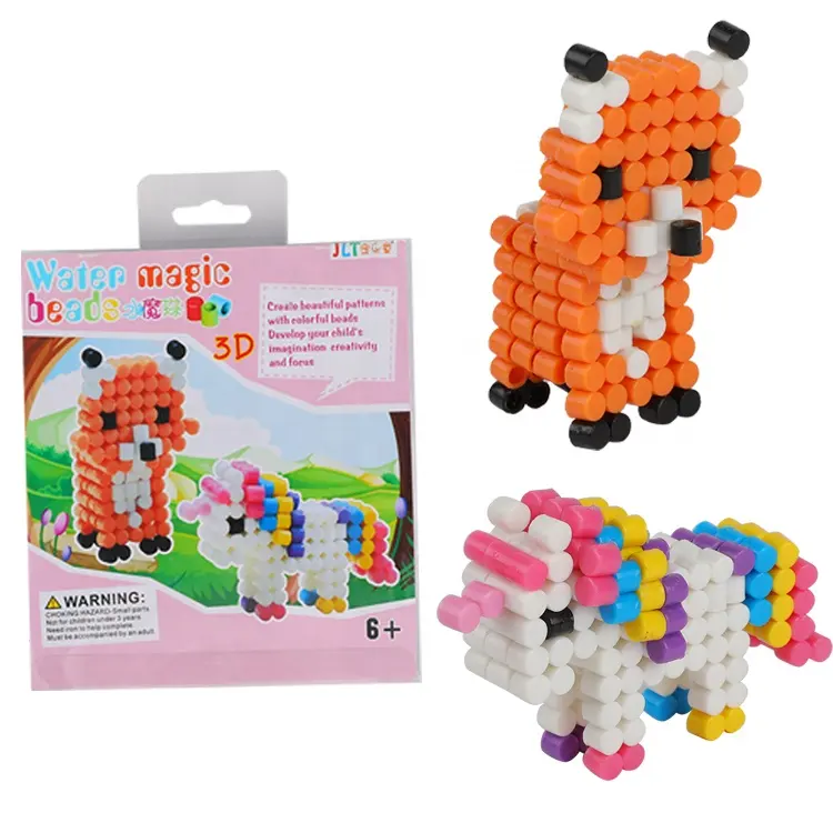 Großhandel Kinder Lernspiel zeug Puzzle Kunststoff Hama Perler Perlen Kits Einhorn Spielzeug Magic Beads