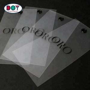 Luxury Custom Screen Print Name Logo Cloth Clear Transparent PVC <strong>Plastic</strong> Hang <strong>Tags</strong> With Metal Eyelet - Product Image 6