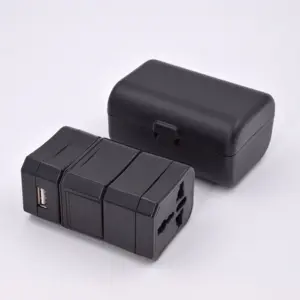 Travel Adapter with USB popular gift plastic case travel adapter USB plug adaptor