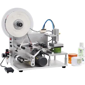 Semi-automatic Square Bottle Plane Labeling Machine with Foot Pedal