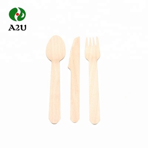 Concise Conception Petit Jetable <span class=keywords><strong>Argenterie</strong></span> Biodégradables En Bois Couverts Cuillères - Product Image 2