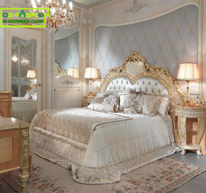 OE-FASHION Ultimi Modelli di Letti in Legno Dorato per Arredamento Camera da <span class=keywords><strong>Letto</strong></span> - Product Image 1