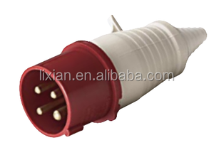 Pa / PP material IP44 industrial <span class=keywords><strong>g</strong></span> 014/024 16 / 32A 3 <span class=keywords><strong>P</strong></span> + E rojo con cola para hombre para mujer plumade in china - Product Image 1