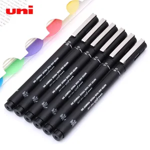 6 יח'\סט Uni ציור סיכה עט Fineliner Ultra בסדר קו סמן דיו שחור מיקרון ציור עט אמנות מרקר סט