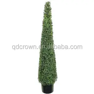 Promotion plant double ball potted triple panel grass frame plastic artificial boxwood topiary spiral tree