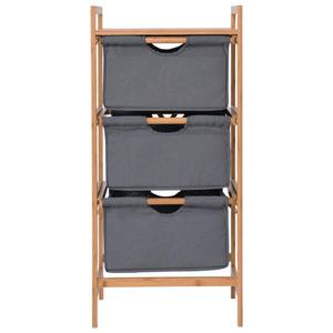 Panier à linge à 3 tiroirs, étagère de <span class=keywords><strong>rangement</strong></span> en tissu de bambou - Product Image 3