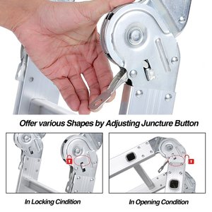 Échelles pliables en <span class=keywords><strong>aluminium</strong></span> multi-usages, 1 pièce, échelle pliable et légère - Product Image 5