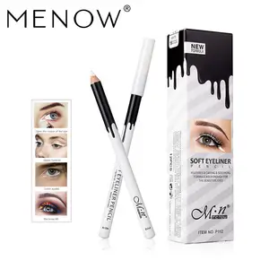 MENOW Eyeliner putih riasan halus mudah dipakai, pensil garis mata pencerah tahan air