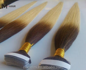 Alibaba caliente 100% Remy europeo trama del pelo cinta Pu trama del pelo cinta 5a armadura del pelo humano carta de Color - Product Image 1