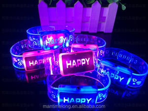 Adjustable "<strong>Happy</strong>" <strong>Letter</strong> Band Christmas Led Slap Bracelet Slap Wristband - Product Image 3