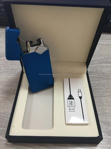 Nuevo Diseño stong chispas de arco de plasma usb encendedor de cigarrillos Cigarro Del botón en el lado logotipo personalizado - Product Image 6