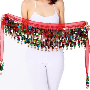 Belly Dance Hip Khăn Ấn Độ Dance Wrap Belt Cho Phụ Nữ & Cô Gái Đảng Performance Đào Tạo Quấn Tops Voan 10 Màu Có Sẵn