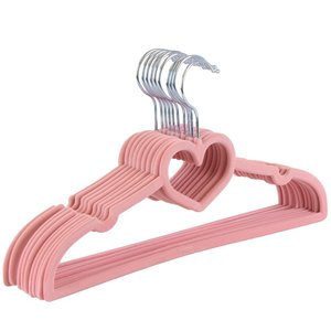 Inspring-percha de terciopelo con forma de corazón para niñas, abrigo con forma de corazón, ahorro de espacio, Premium, Rosa - Product Image 2