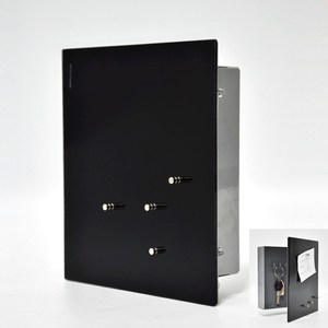 Porte-clés de tableau magnétique brillant de salon intérieur rond noir - Product Image 3