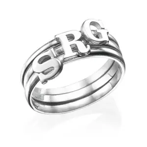 แหวนสลักลายตัวอักษรภาษาอังกฤษสำหรับผู้ชาย,แหวนเงินสำหรับคู่รักแหวนสลักเองเครื่องประดับตัวอักษรภาษาอังกฤษ A-Z