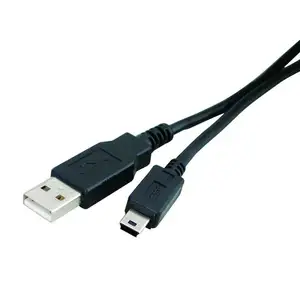 30厘米黑色短屏蔽高速迷你 usb 电缆 2.0 修订版 28awg 2c 18awg 2c