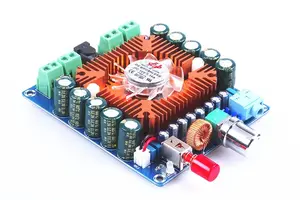 TDA7850デジタルオーディオパワーアンプAmpliBoard Hifi Stereo Audio Amplify 50W x 4 Channel DC 12-16V AMP Board with Cooling Fan