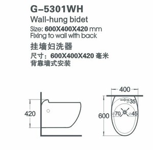 Coppia di sanitari bagno sospesi a muro <span class=keywords><strong>vaso</strong></span> sedile bidet - Product Image 3