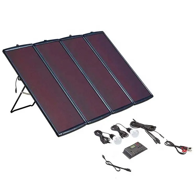 Kit Panel Surya Amorf 100W, Pengisi Daya Baterai untuk Mobil Perahu Sepeda Motor Kulkas dan TV