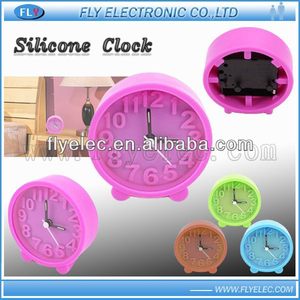<span class=keywords><strong>Bonito</strong></span> reloj <span class=keywords><strong>despertador</strong></span> de mesa de silicona divertido de cuarzo - Product Image 2