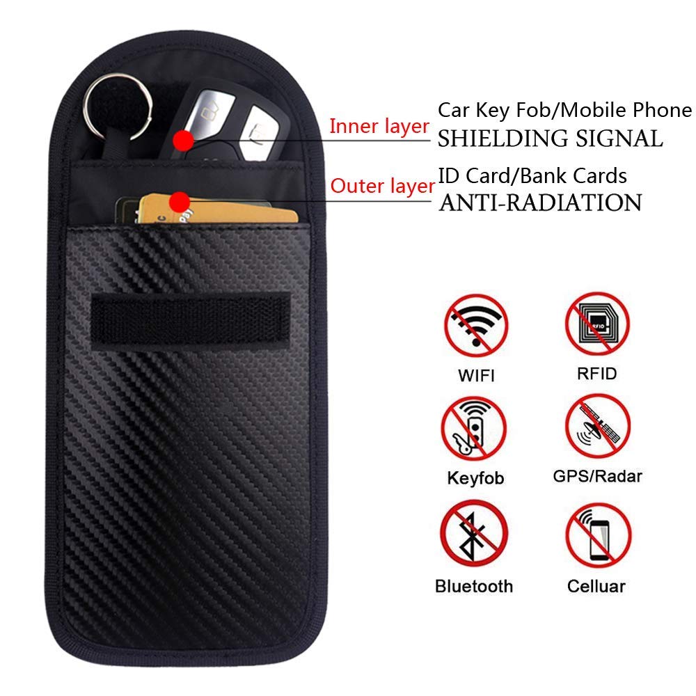 Anti-Theft Pouch, Anti-Hacking Case Blocker Faraday Cage Protector Car RFID Signal Blocking car key signal blocker bag