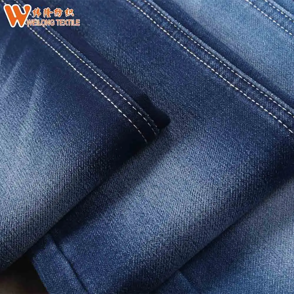 Hochwertige Best preis Baumwolle Polyester Stretch gewebte Strick Denim Jeans stoff schwere Denim Mühle